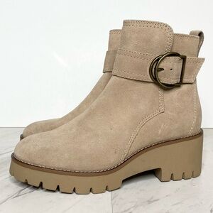 Blondo Dagger Tan Suede Bootie 7 1/2 M